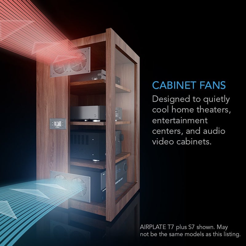 AC Infinity نظام مروحة التبريد الهادئ AC Infinity AIRPLATE T9 بحجم 18" مع تحكم في الترموستات، لخزائن المسرح المنزلي AV - Image 2